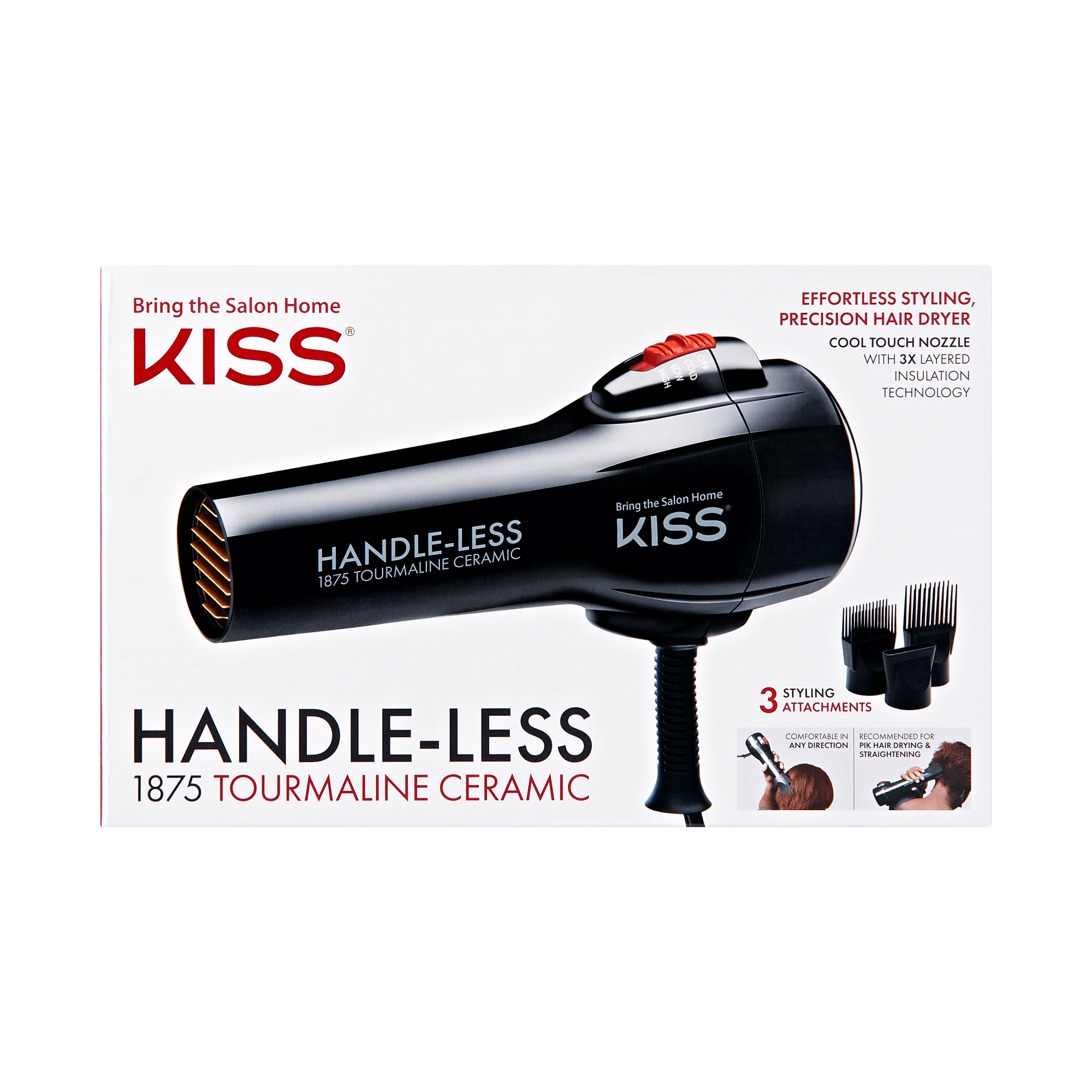 Kiss Handle less 1875W Ceramic Tourmaline Hair Dryer