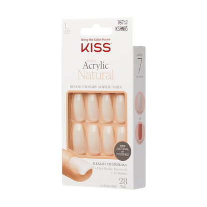 KISS Salon Acrylic Natural Press On Glue Nails   - Strong Enough