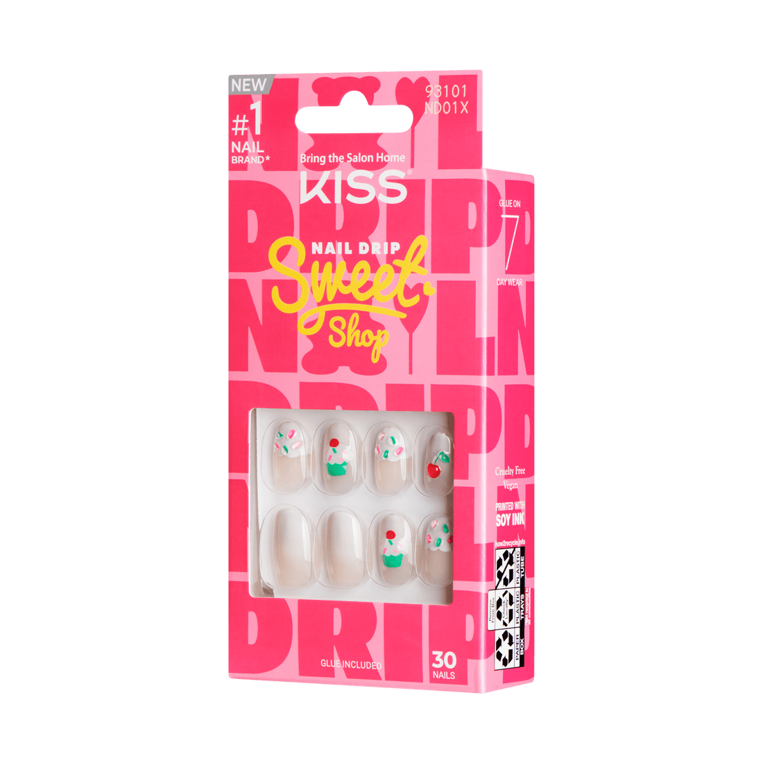 KISS Nail Drip ‘Sweet Shop’ Press-On Glue Nails – Hot Drip