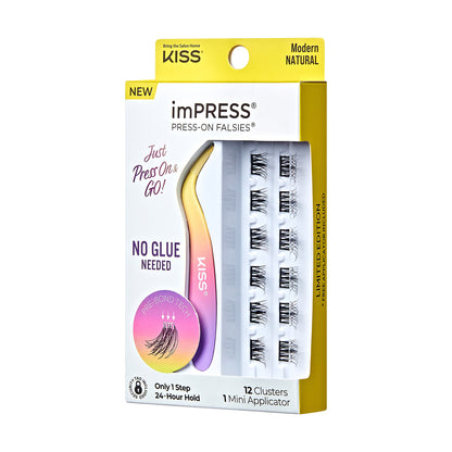 imPRESS Falsies Self Adhesive Eyelashes, 12 Lash Clusters + Applicator - Modern