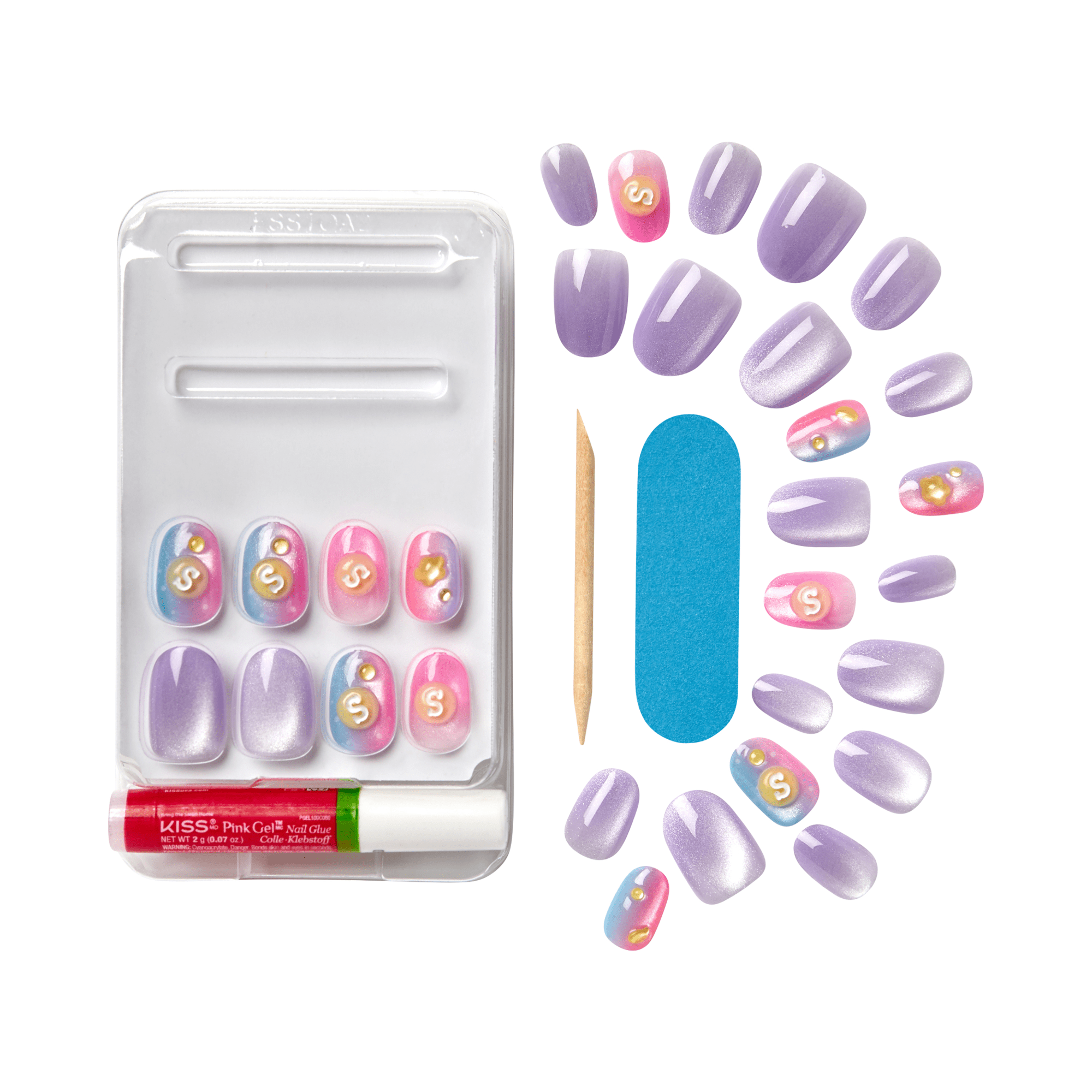 KISS Nail Drip ‘Sweet Shop’ Press On Glue Nails – Drip Shine