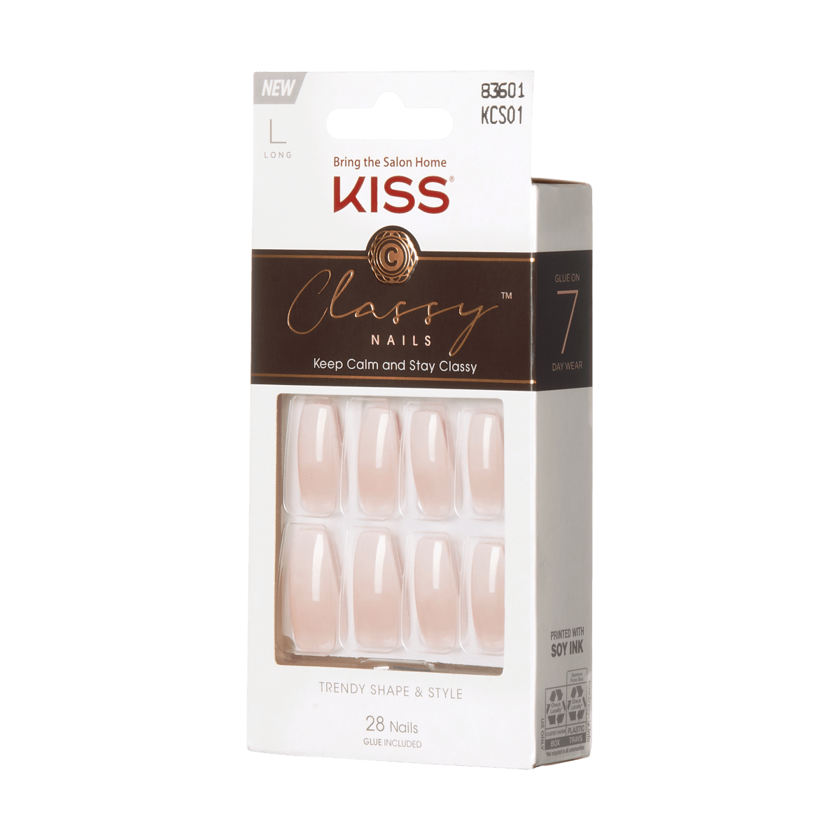 KISS Classy Nails Collection Chip-Proof Smudge-Proof Ready-To-Wear Fake ...