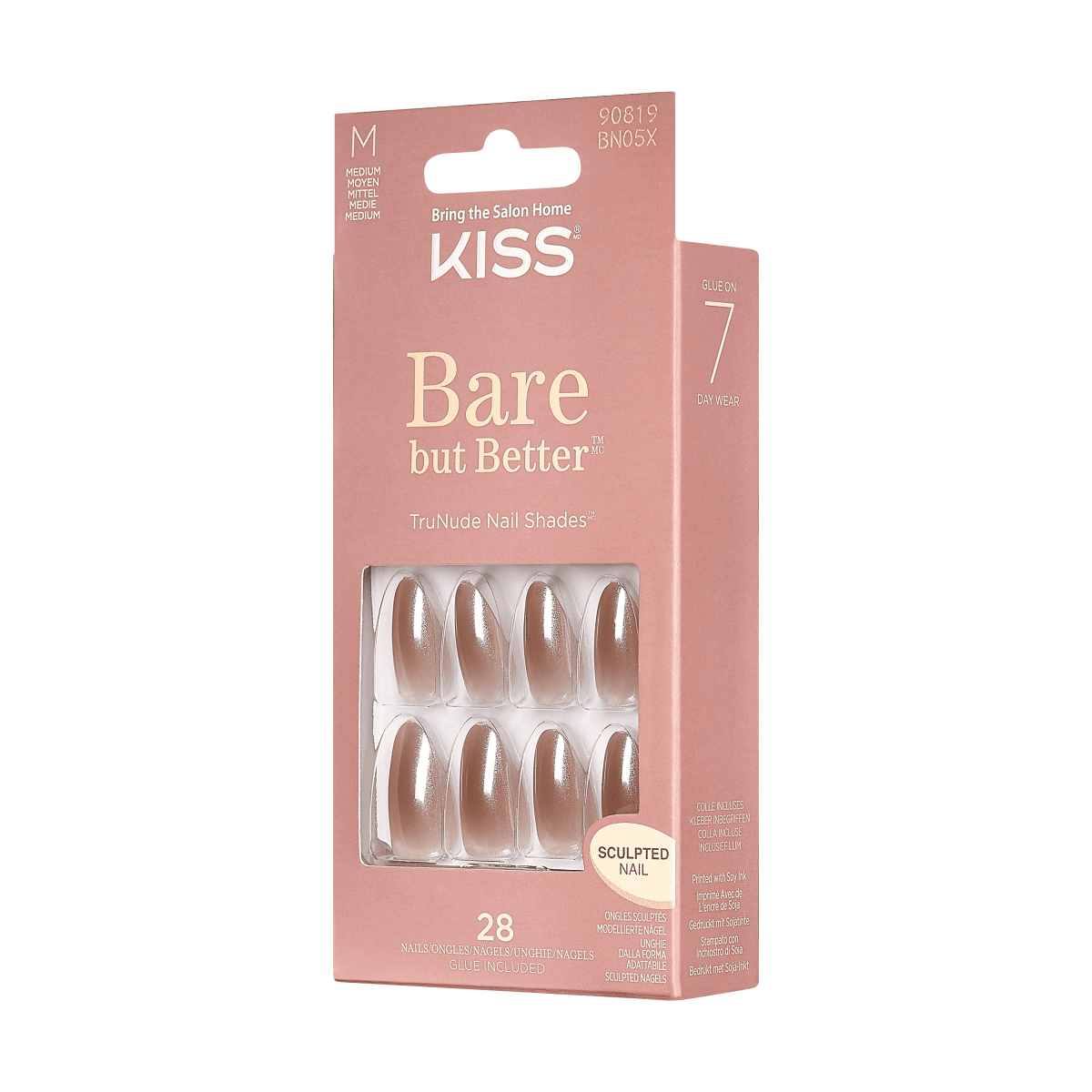 KISS Bare-But-Better Glazed Donut Press-On Nails, Chocolate, Medium ...