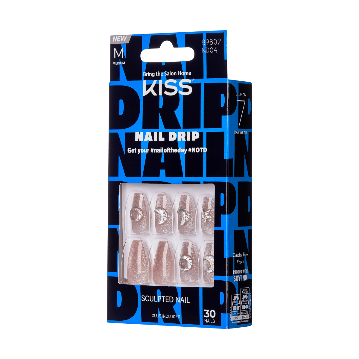 KISS Nail Drip Press-On Glue Nails - Drip Too Hard