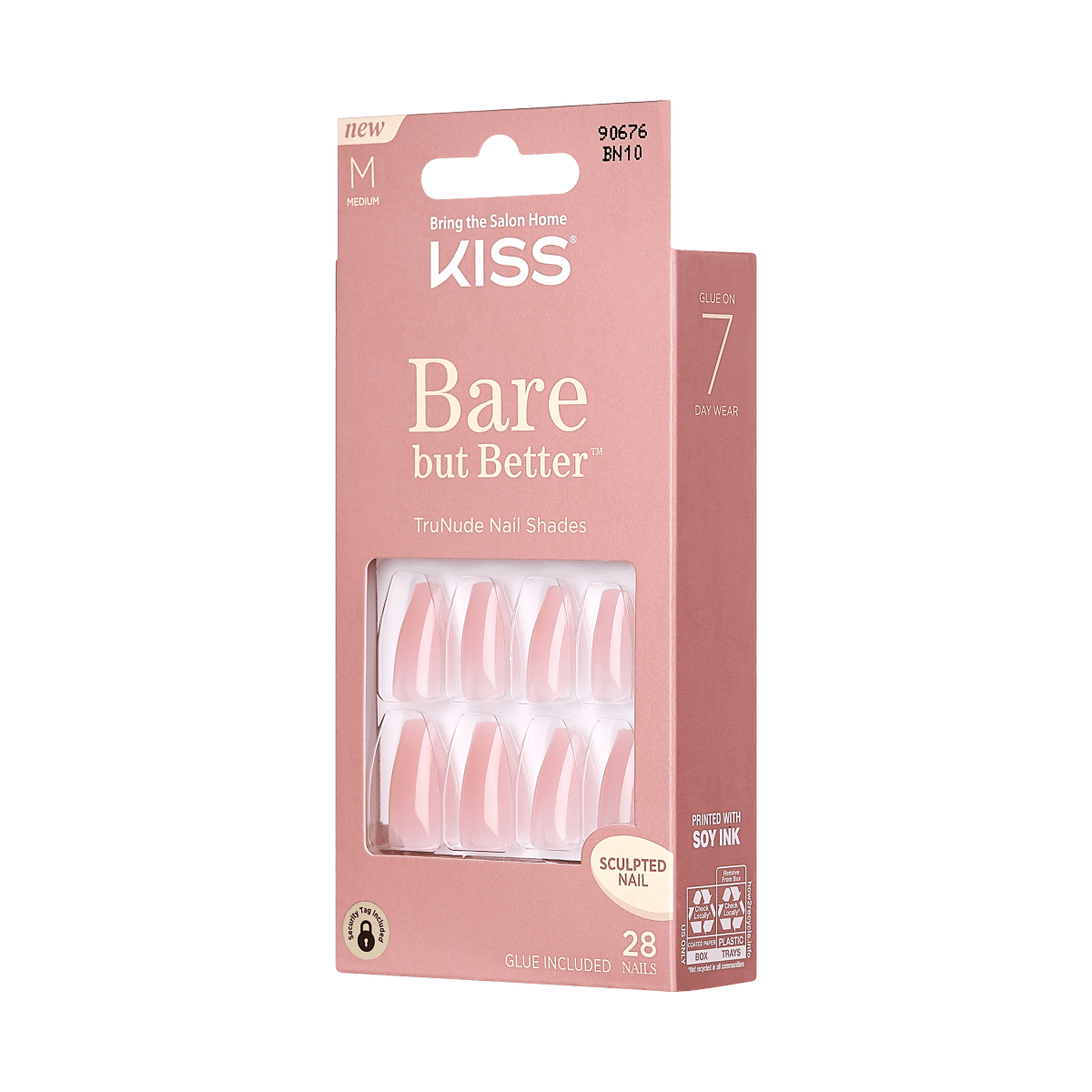 KISS Bare-But-Better TruNude Press-On Nails, Medium Length, Coffin ...