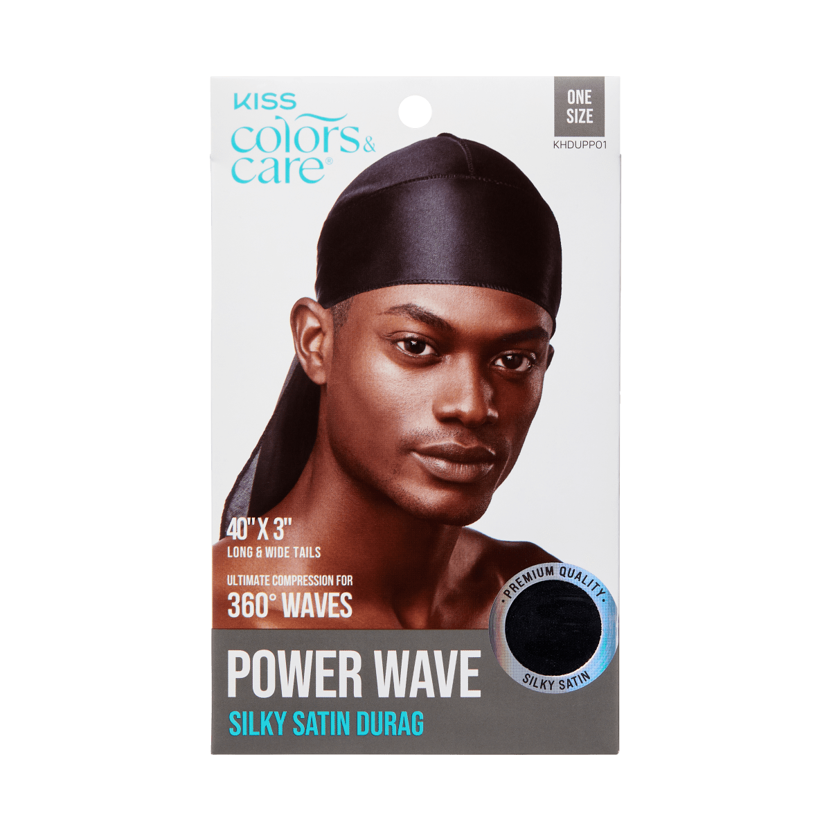 KISS Colors &amp; Care Power Wave Satin Durag  Black