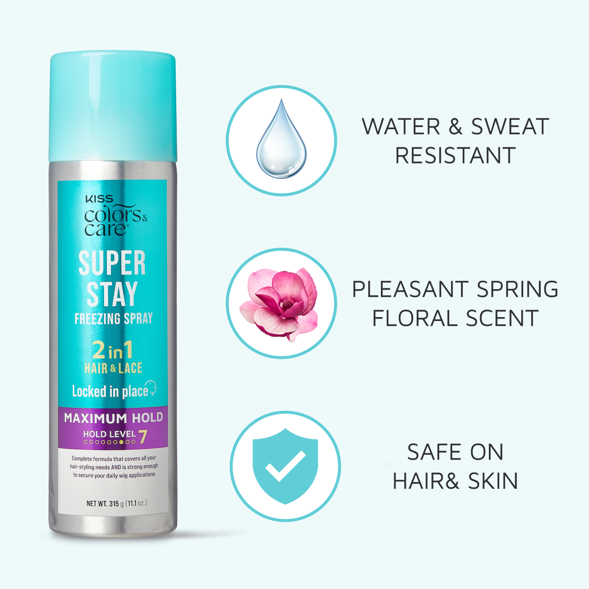 KISS Colors &amp; Care Super Stay Freezing Spray - Maximum Hold