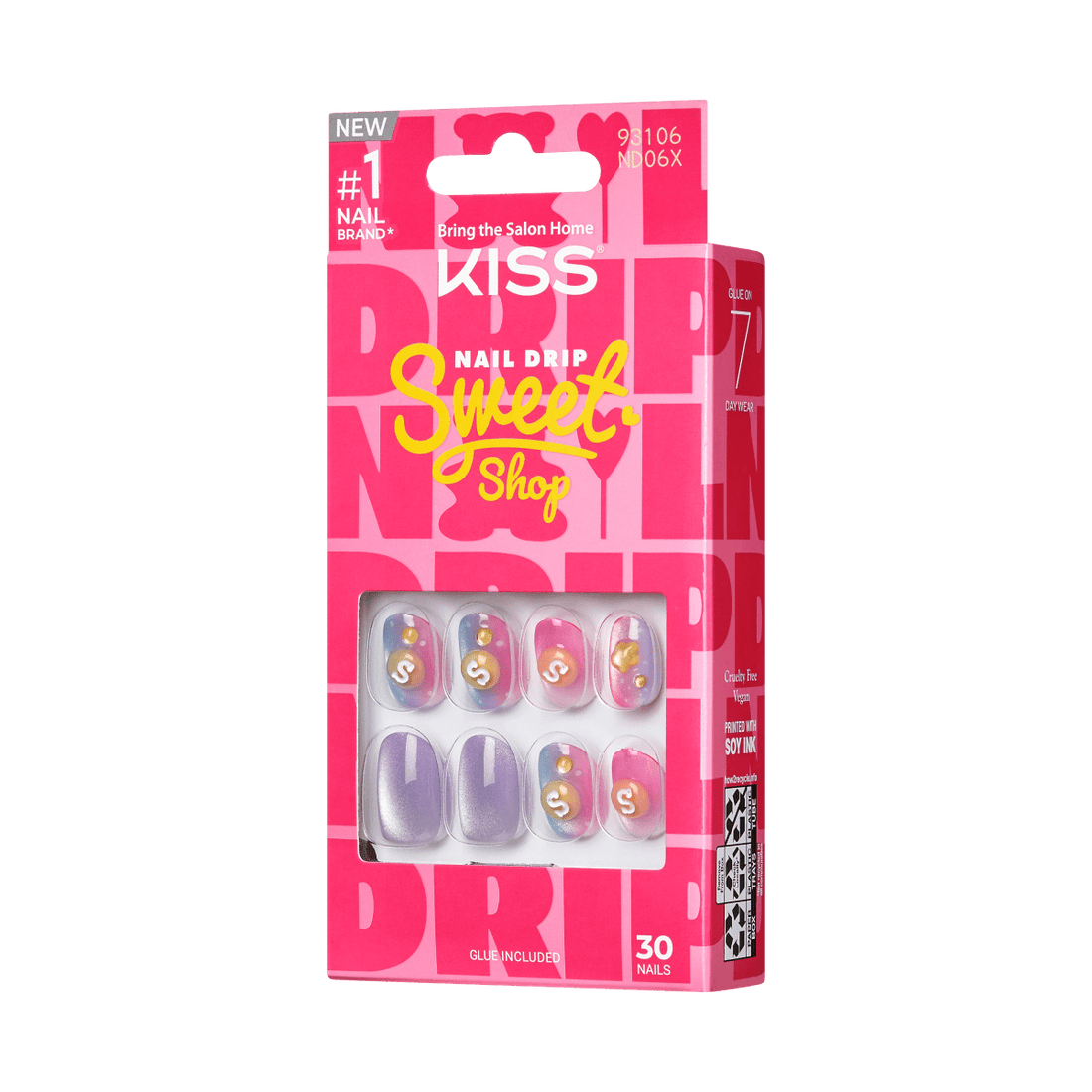 KISS Nail Drip ‘Sweet Shop’ Press-On Glue Nails – Drip Shine