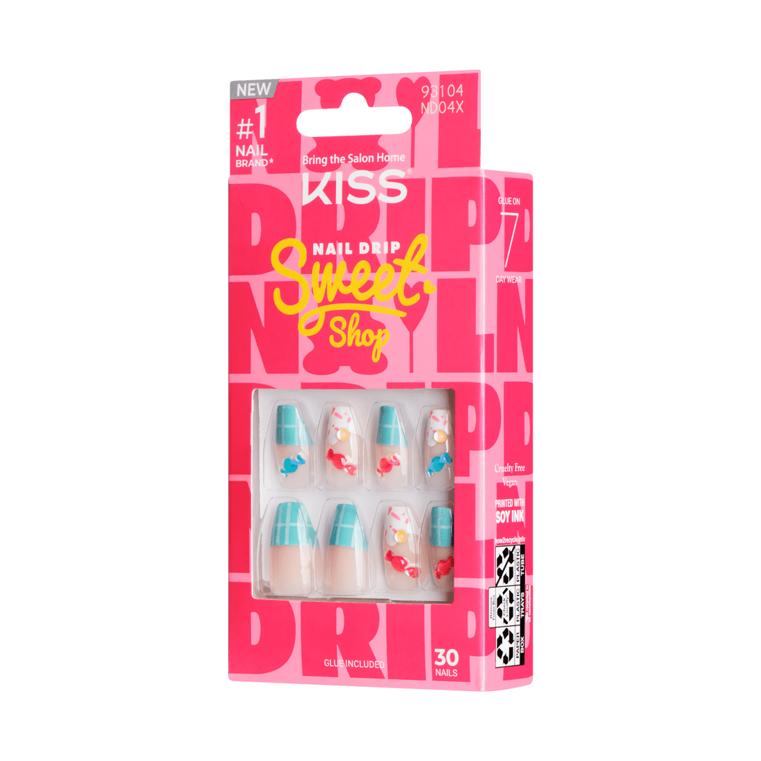KISS Nail Drip ‘Sweet Shop’ Press-On Glue Nails – Straight Drippin