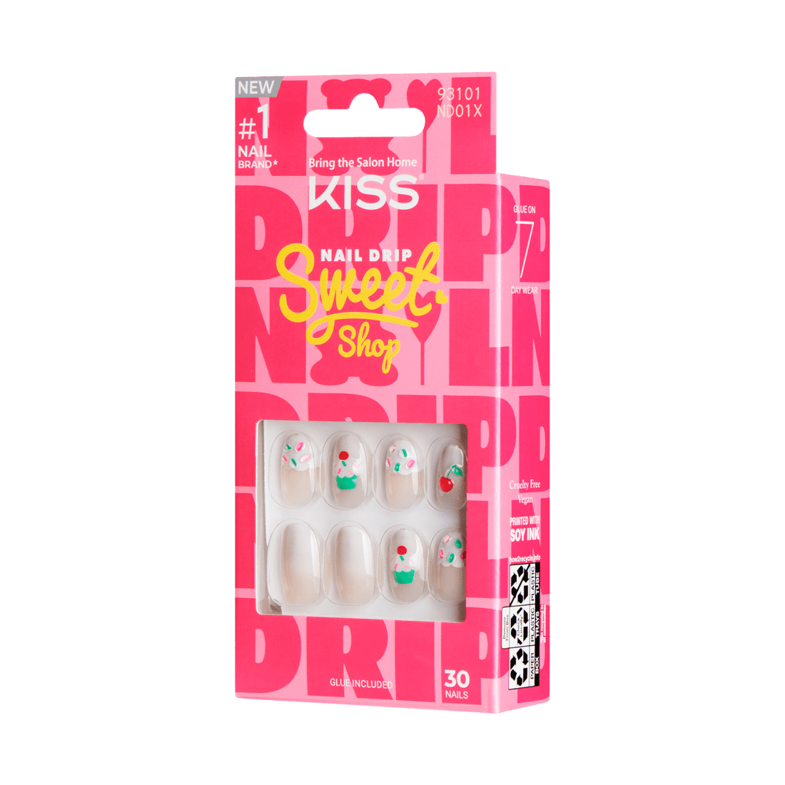 KISS Nail Drip ‘Sweet Shop’ Press-On Glue Nails – Hot Drip