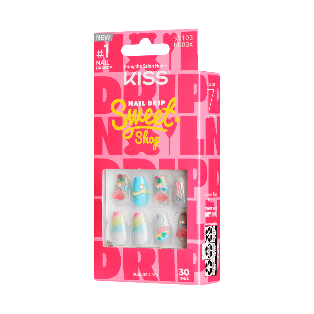 KISS Nail Drip ‘Sweet Shop’ Press-On Glue Nails – Drip Today