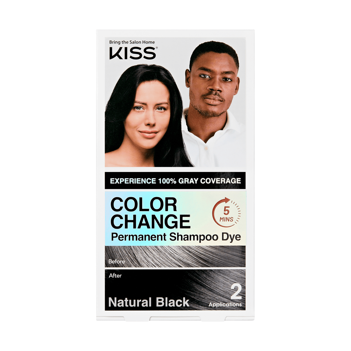 KISS Color Change Permanent Shampoo Dye - Natural Black