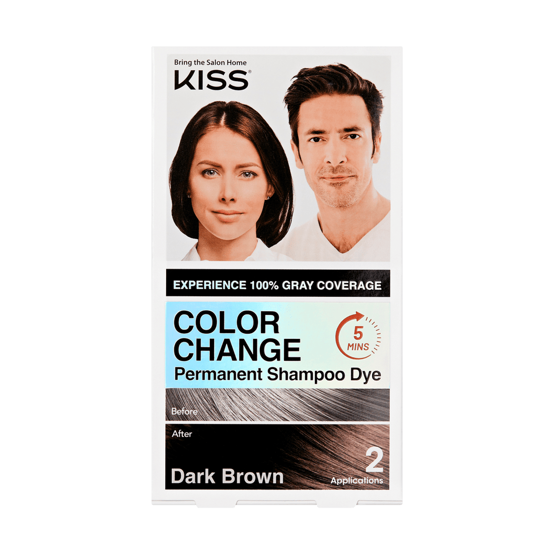 KISS Color Change Permanent Shampoo Dye - Dark Brown