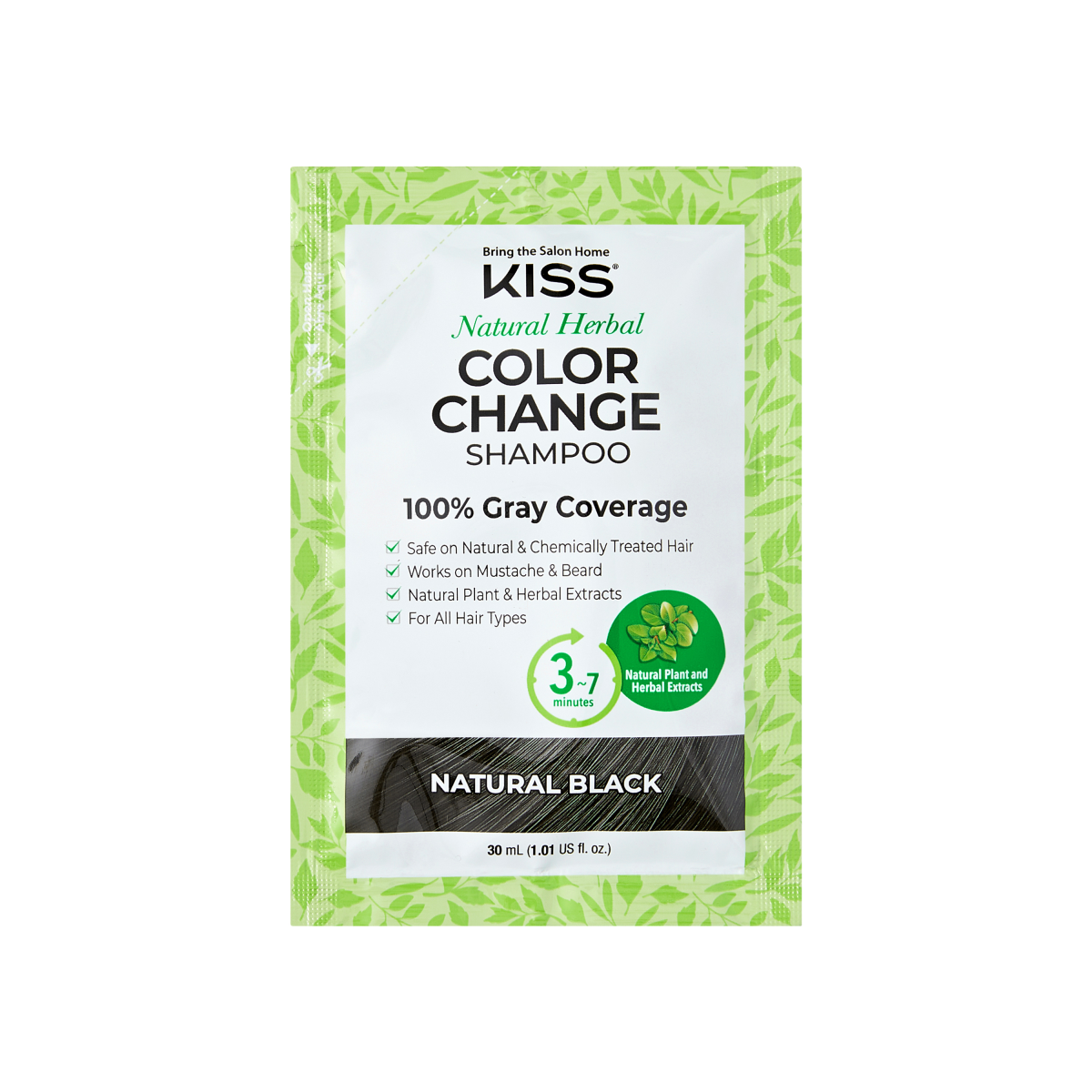 KISS Color Change Permanent Shampoo Dye - Natural Black