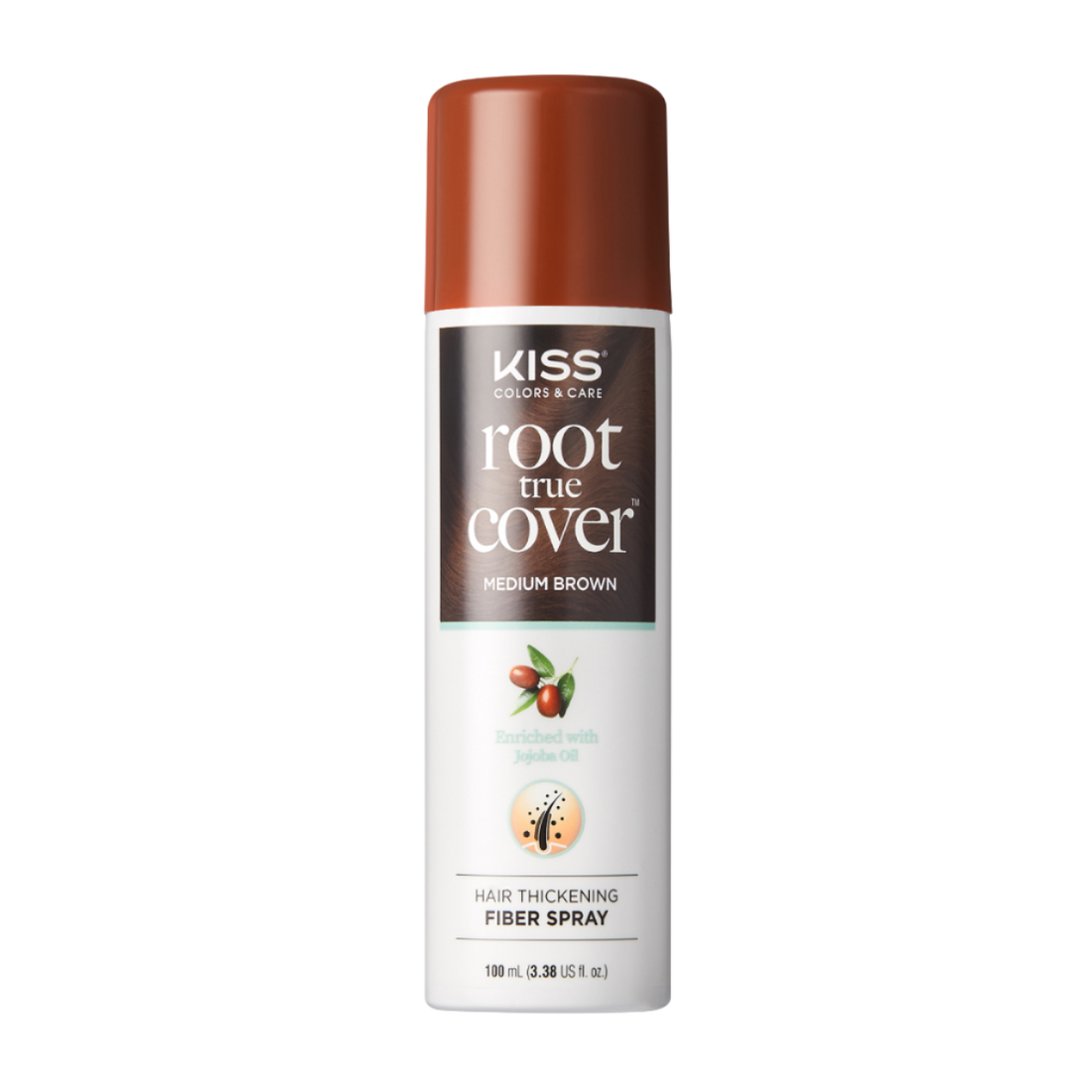 KISS Colors &amp; Care Root True Cover Hair Thickening Fiber Spray - Med Brown