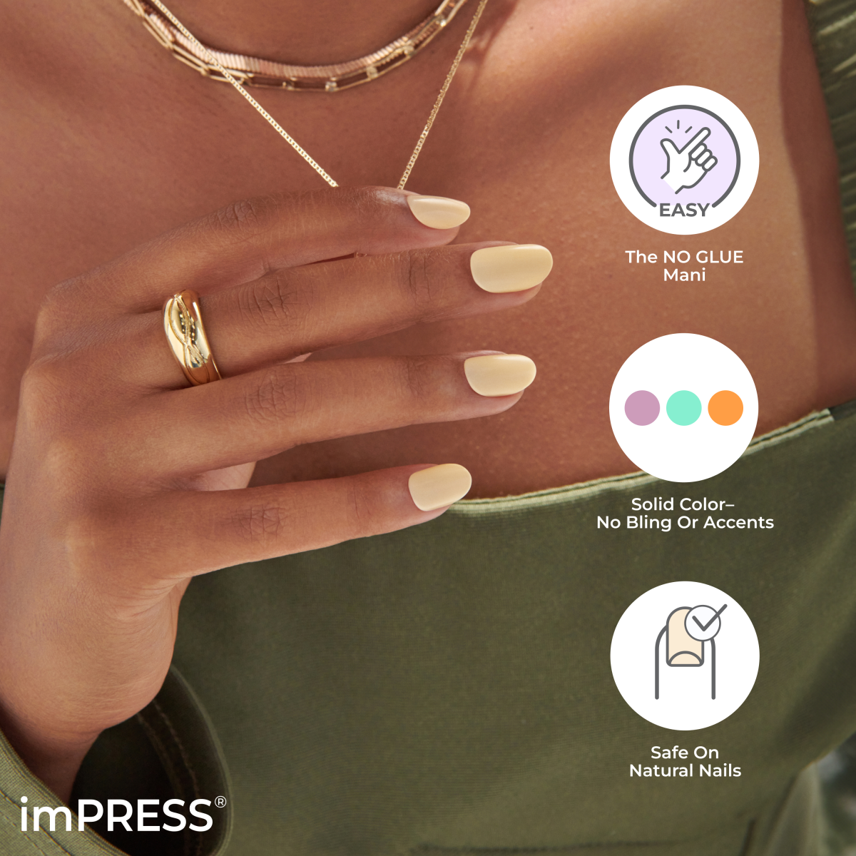 imPRESS Color Press On Nails - Never Too Navy