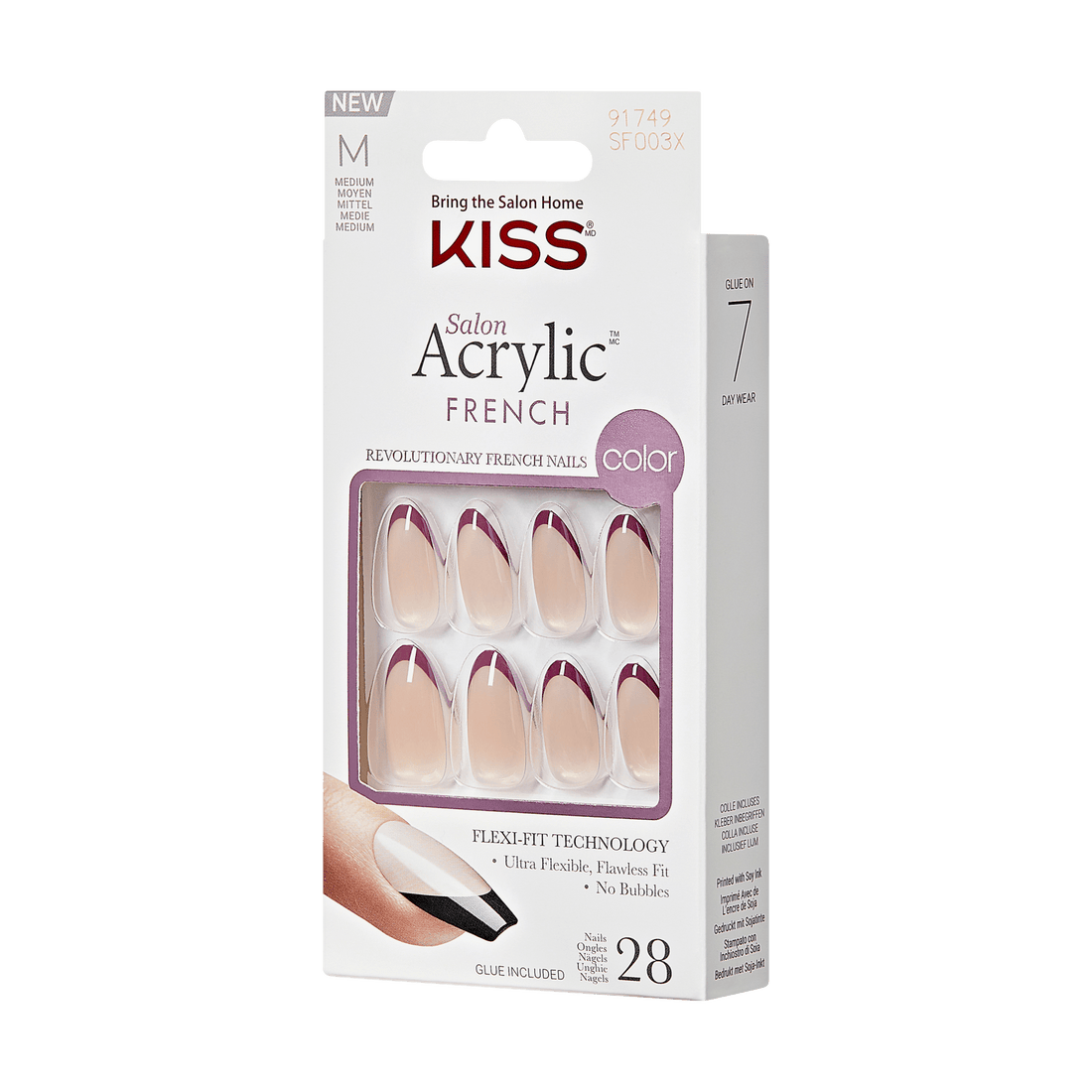 Packaging for KISS Salon Acrylic French Color nails in  &