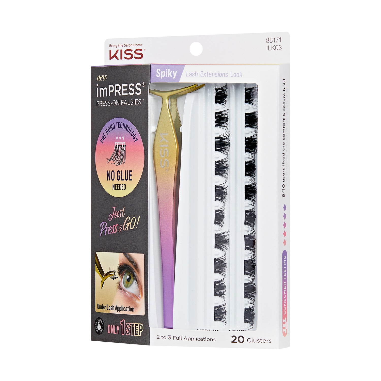 imPRESS Press-On Falsies Eyelash 20 Clusters - Spiky