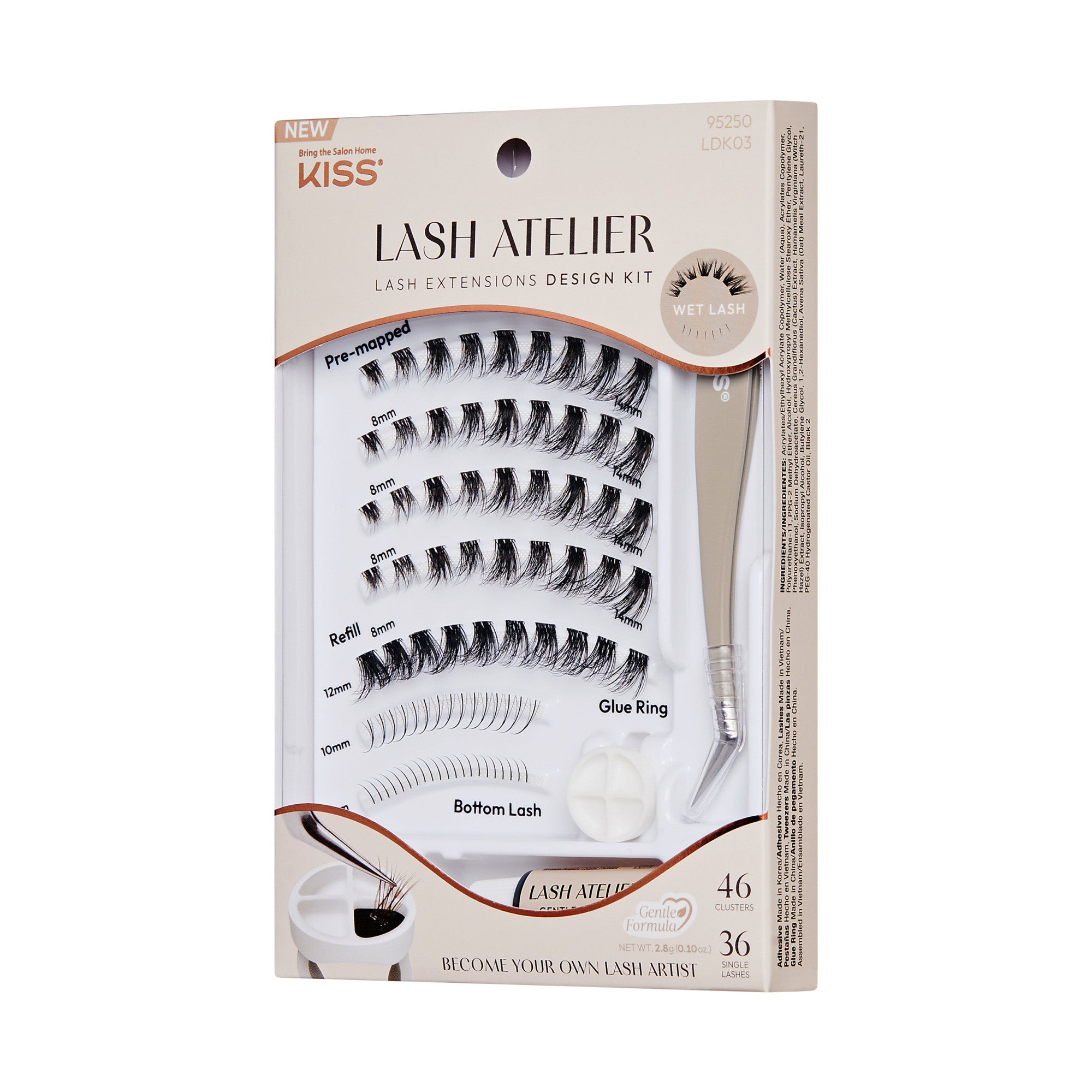 KISS Lash Atelier Individual Lash Extensions Design Kit – Wet Lash