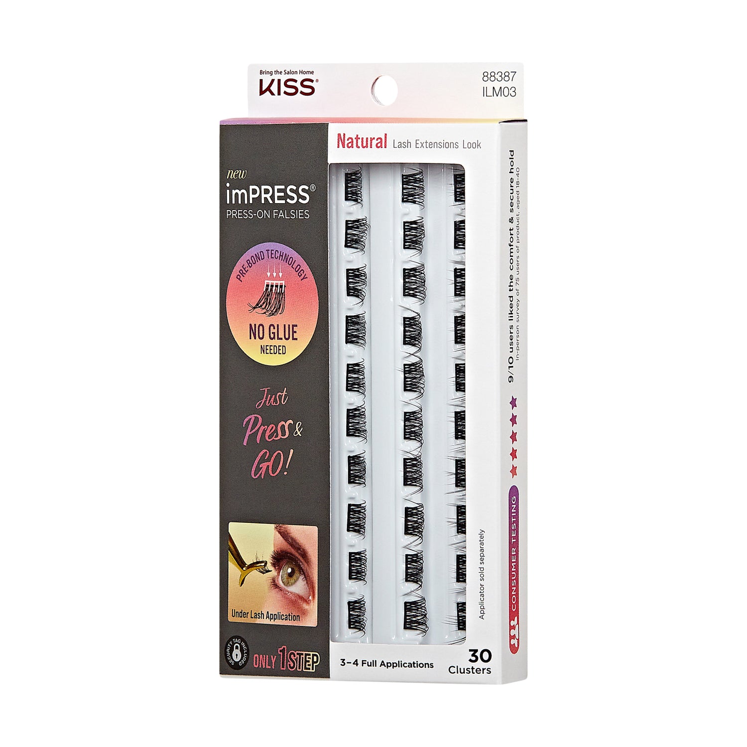 imPRESS Falsies Self Adhesive Eyelashes Refills 30 Clusters - Natural