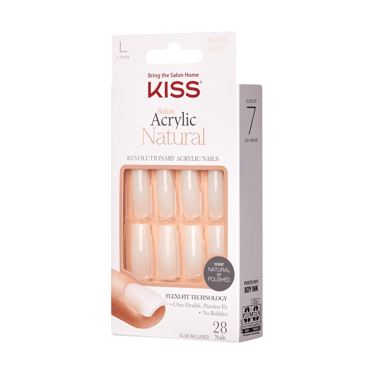 KISS Salon Acrylic Natural Nails - Bareskinned