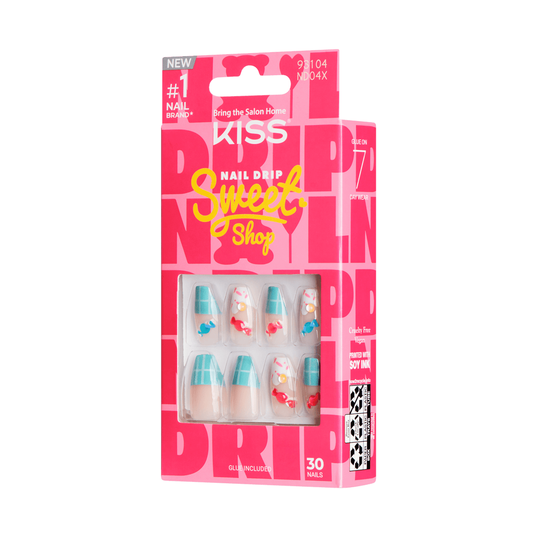 KISS Nail Drip ‘Sweet Shop’ Press On Glue Nails – Straight Drippin