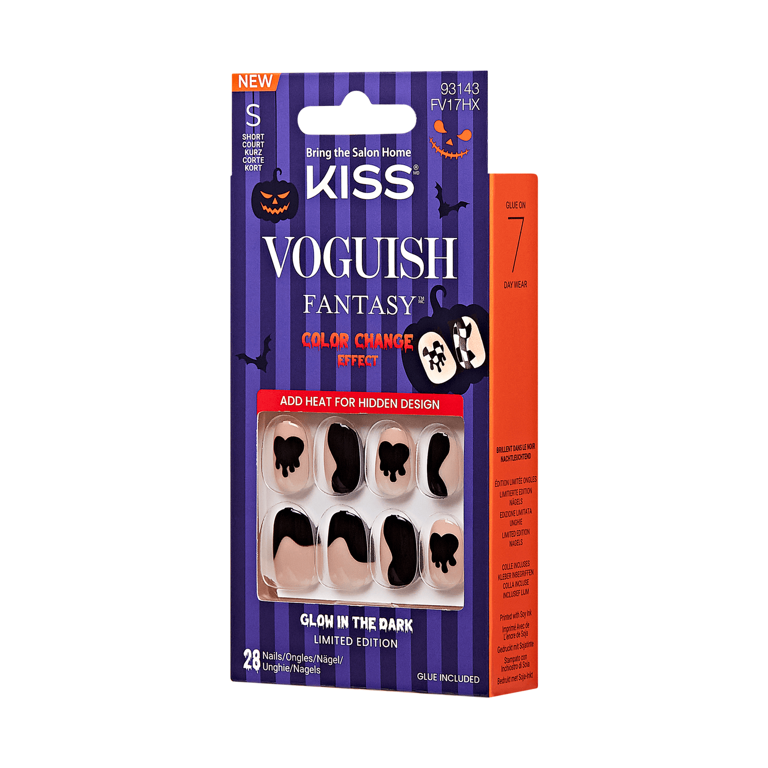 KISS Voguish Fantasy Glow-In-The-Dark Halloween Press On Glue Nails - Magicians