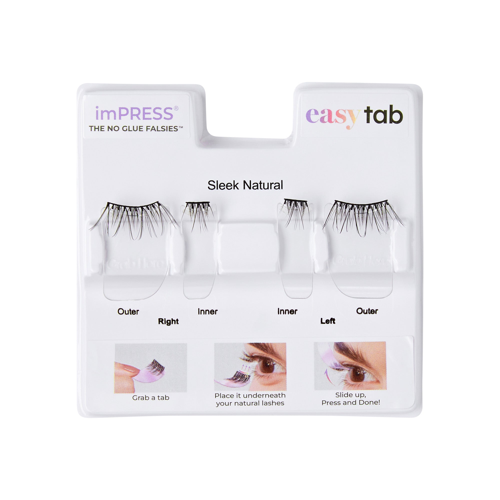 imPRESS Falsies easy tab Self Adhesive Eyelashes– Sleek Natural