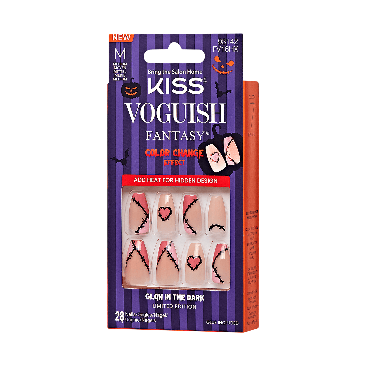 KISS Voguish Fantasy Glow-In-The-Dark Halloween Press-On Glue Nails - Acrobats