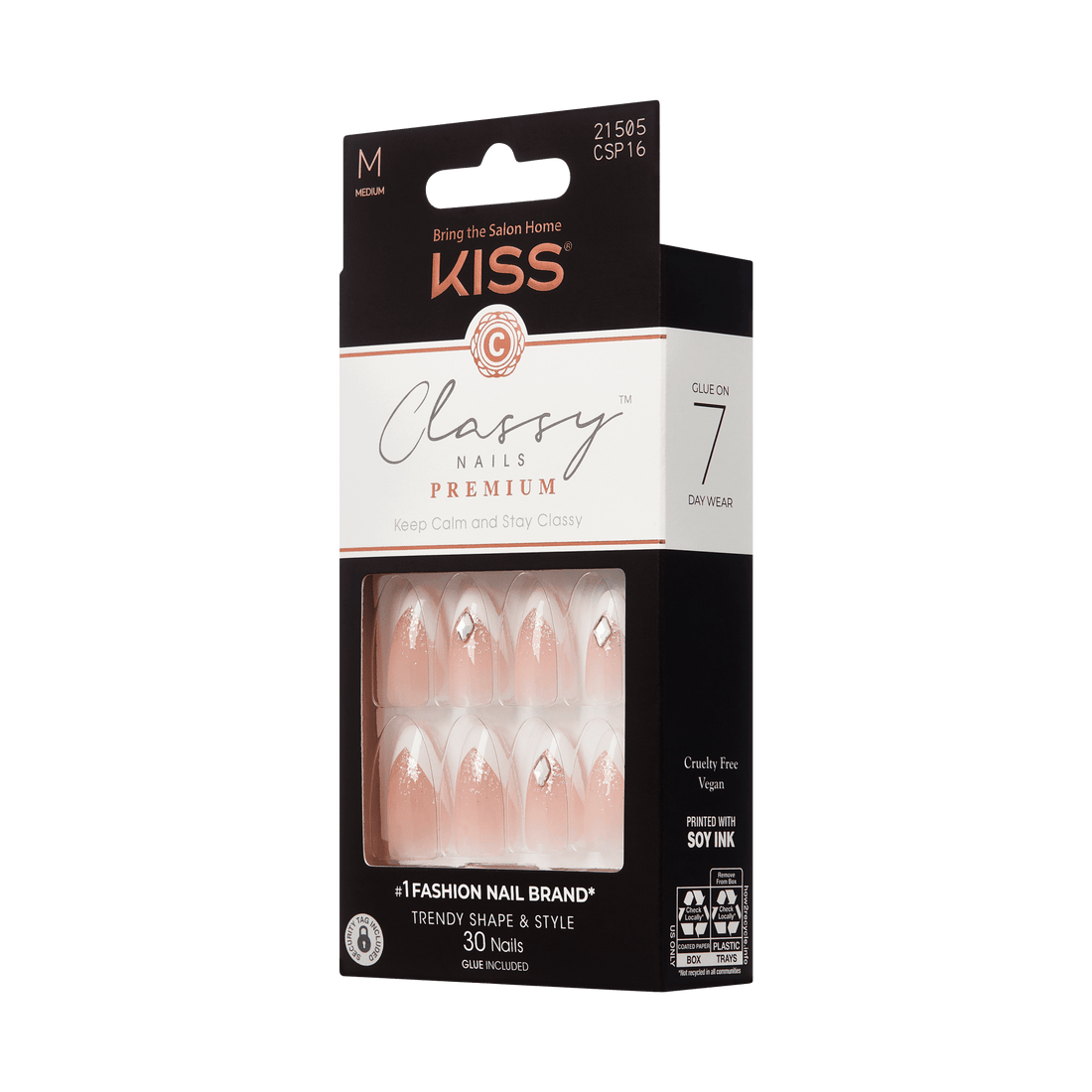 KISS Classy Premium Press On Glue Nails - Croissant City