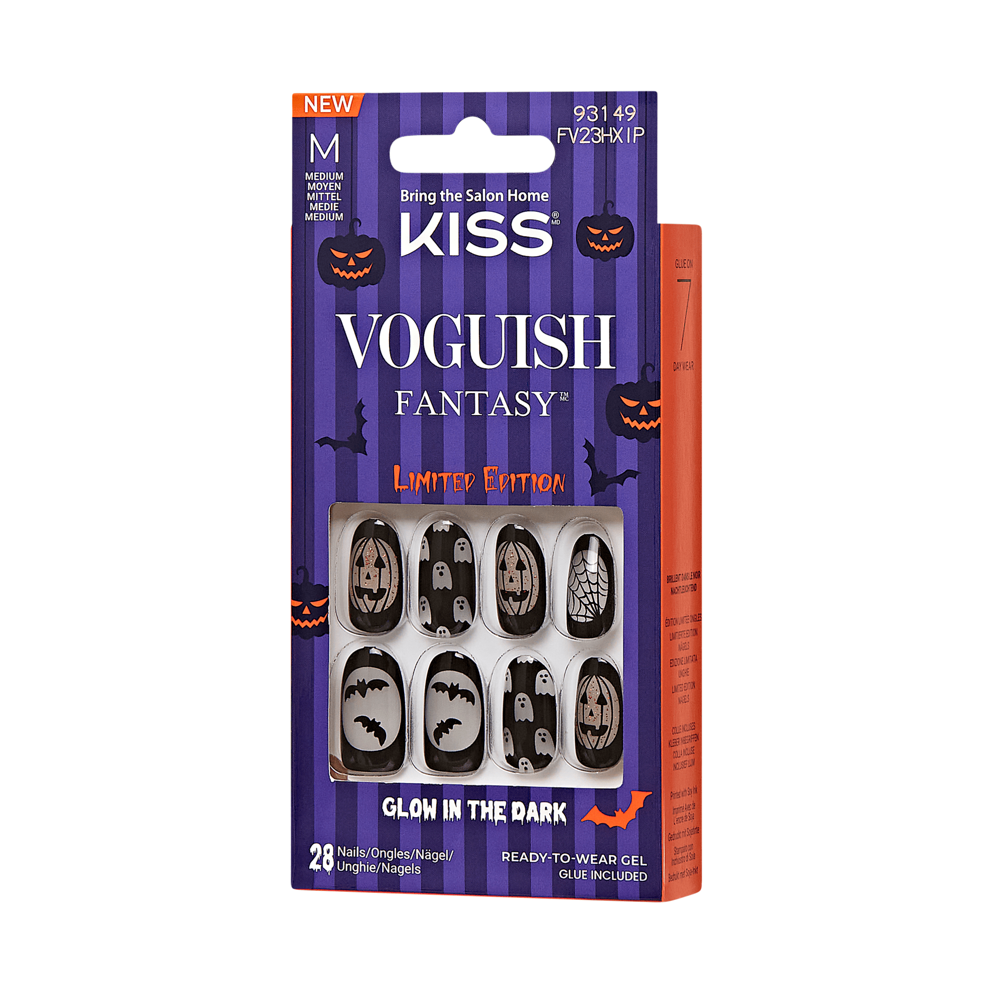 KISS Voguish Fantasy Glow-In-The-Dark Halloween Press-On Glue Nails  - The Nightmares