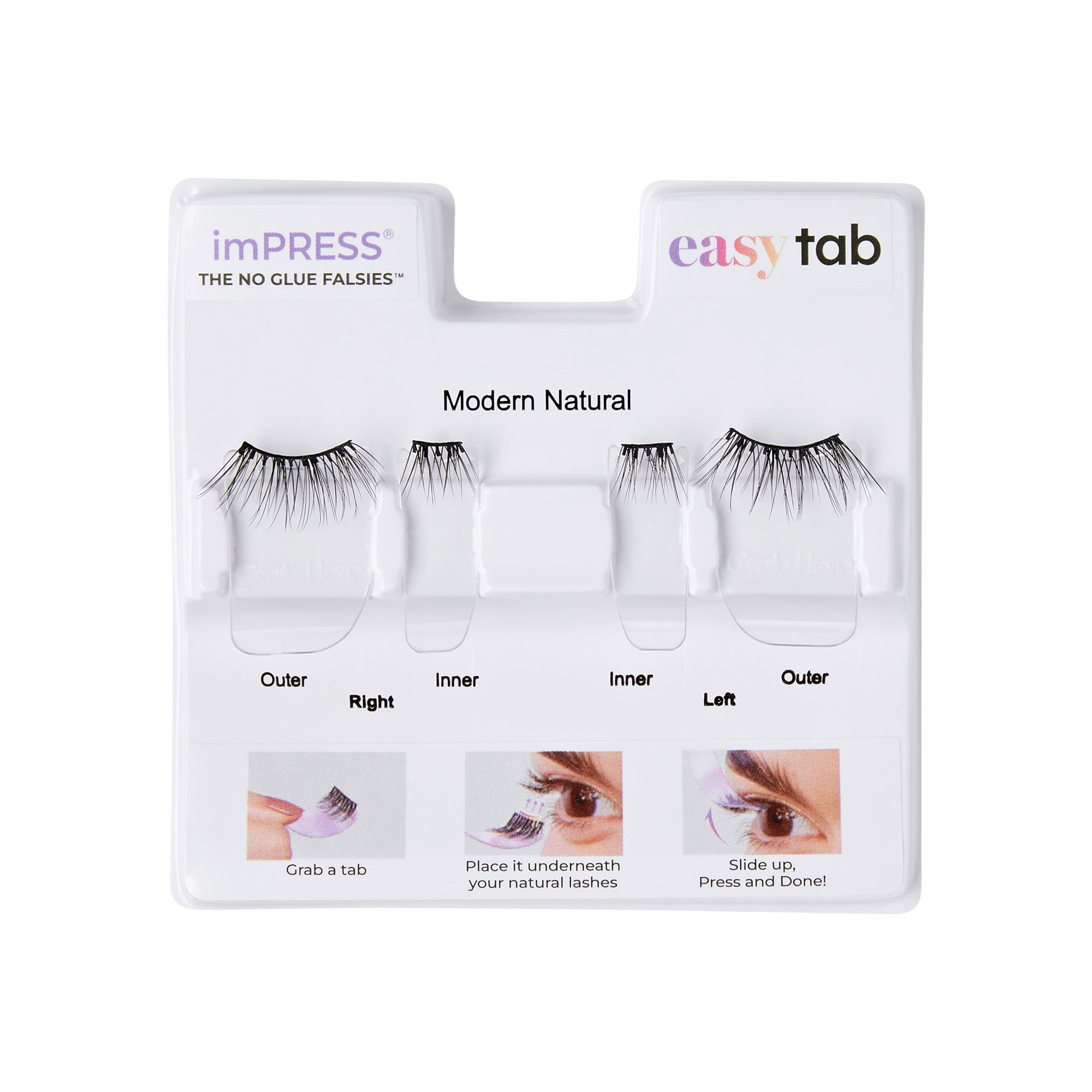 imPRESS Falsies easy tab Self Adhesive Eyelashes– Modern Natural