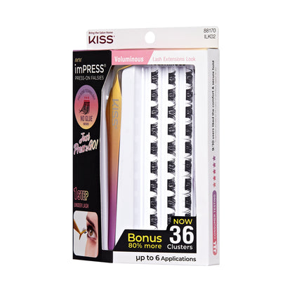 imPRESS Falsies Self Adhesive Eyelashes, 36 Lash Clusters - Voluminous