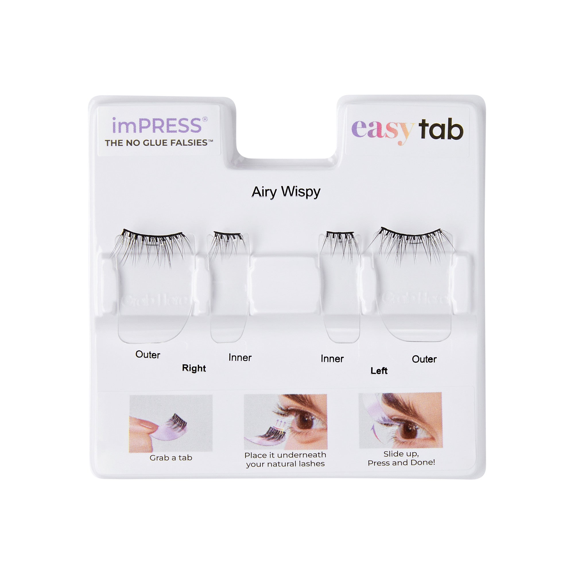 imPRESS Falsies easy tab Self Adhesive Eyelashes– Airy Wispy