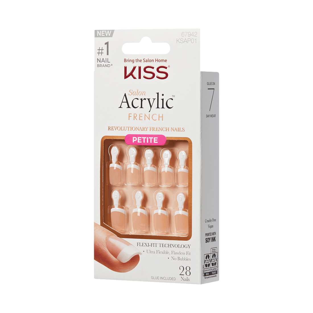 KISS Salon Acrylic French Petite Nails - Crush Hour