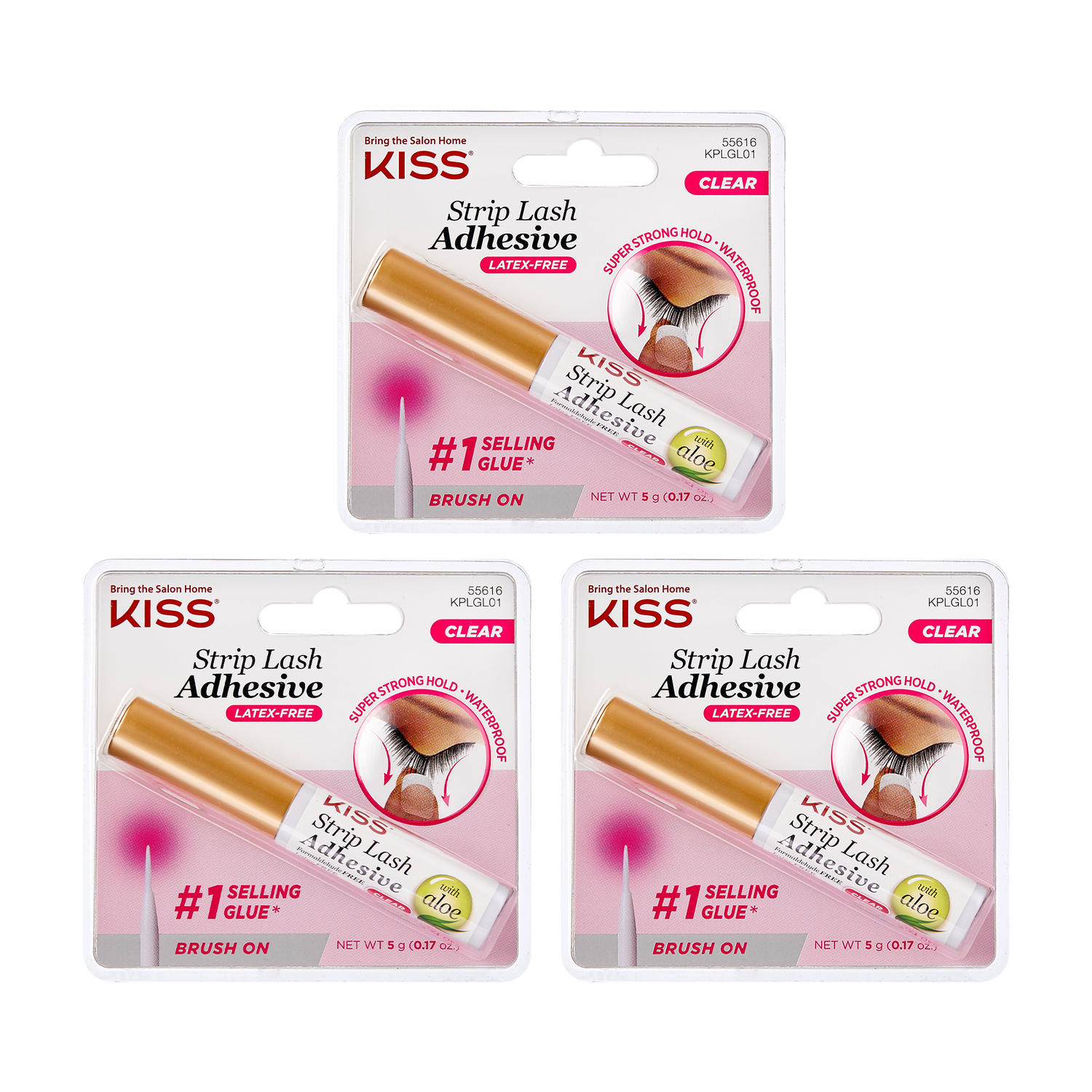 KISS Strip Eyelash Adhesive Clear - 3-Pack