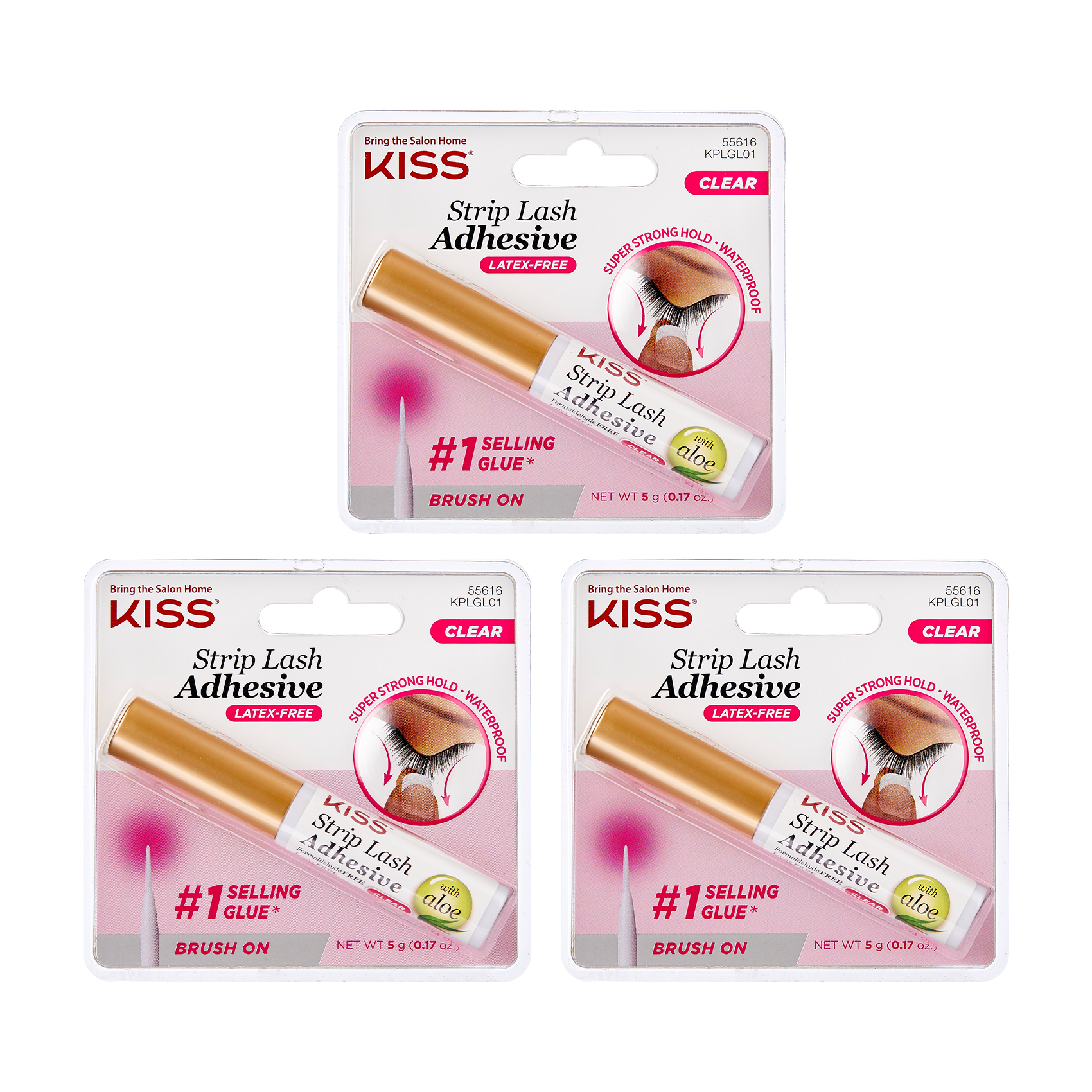 KISS Strip Eyelash Adhesive Clear - 3-Pack