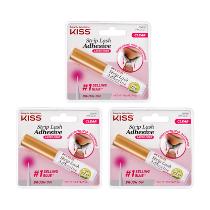 KISS Strip Eyelash Adhesive Clear - 3-Pack