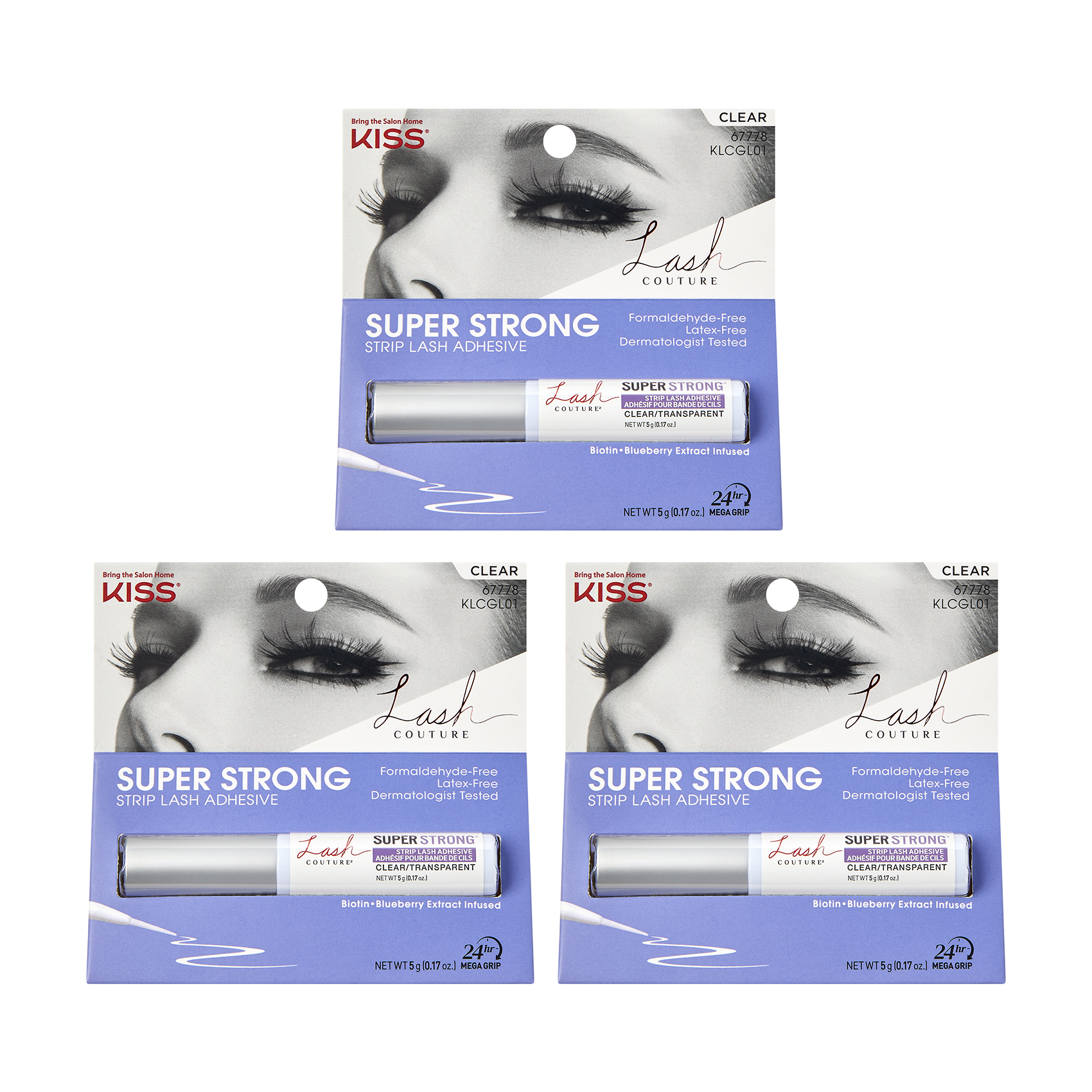 KISS Lash Couture Strip Lash Adhesive Clear - 3-Pack