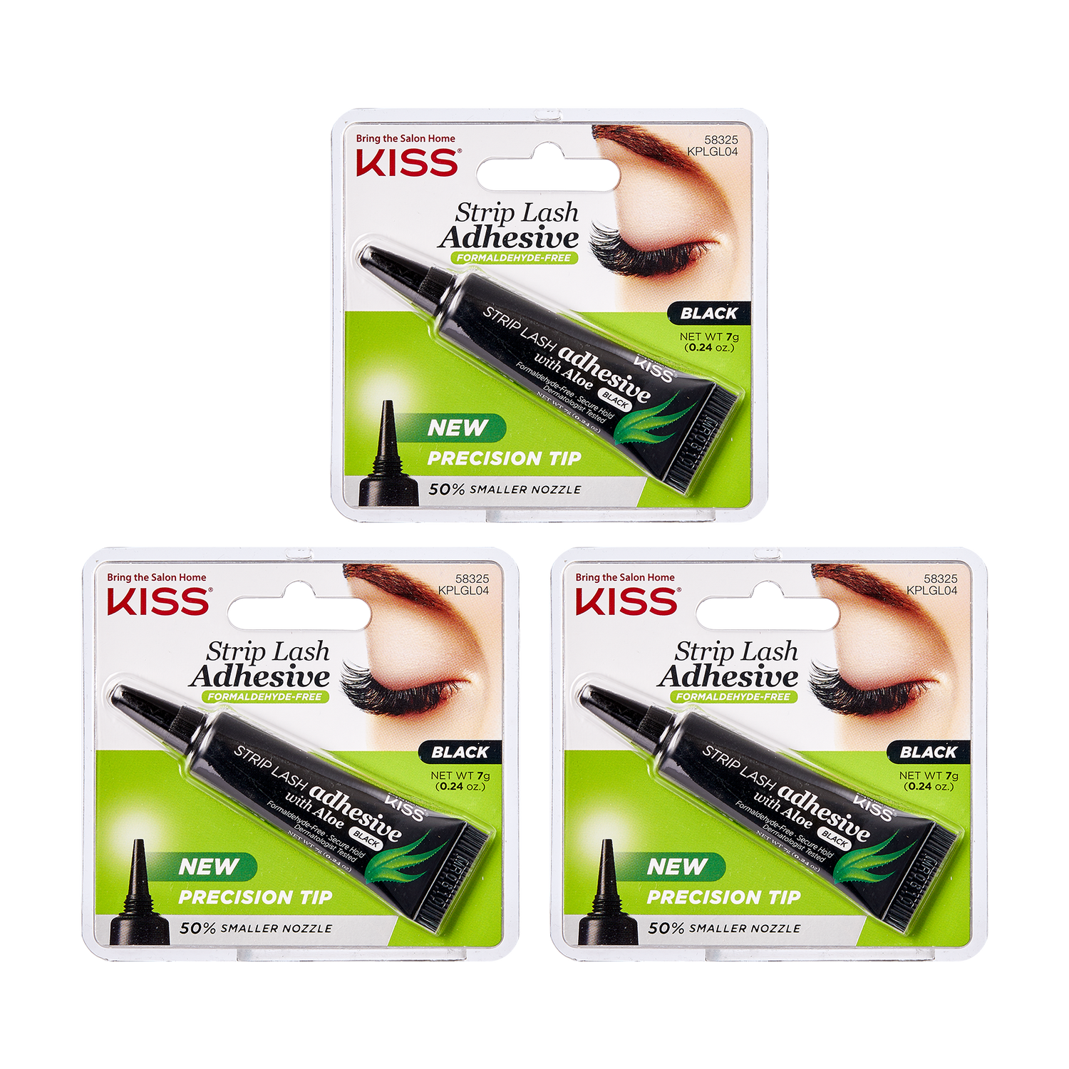 KISS Strip Lash Adhesive with Aloe Latex Black - 3-Pack