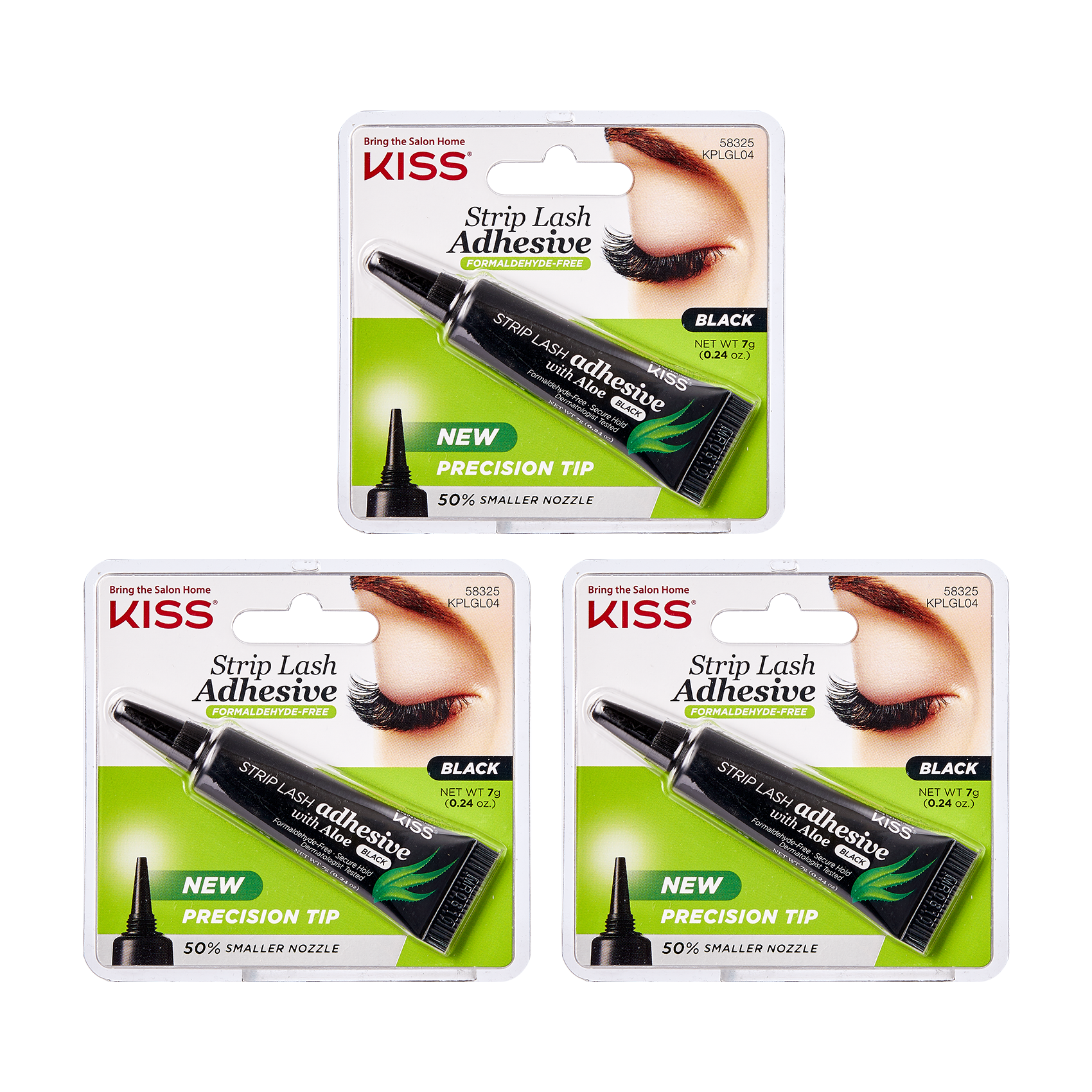 KISS Strip Lash Adhesive with Aloe Latex Black - 3-Pack