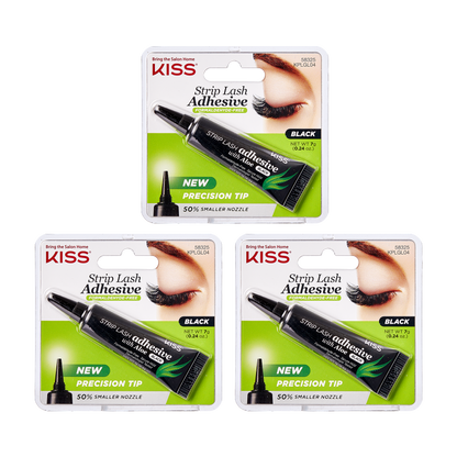 KISS Strip Lash Adhesive with Aloe Latex Black - 3-Pack