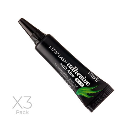 KISS Strip Lash Adhesive with Aloe Latex Black - 3-Pack