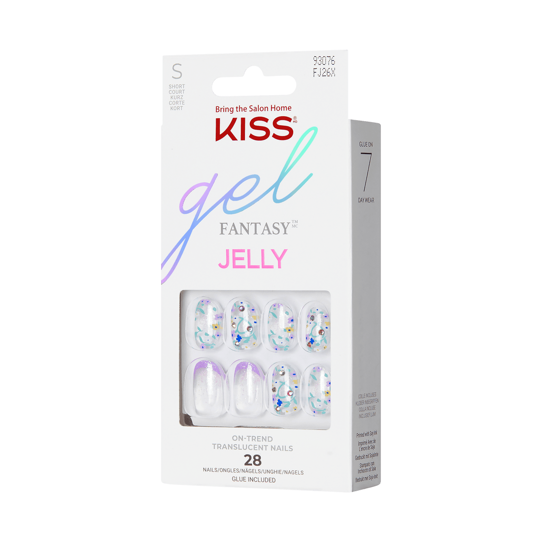 KISS Gel Fantasy Summer Jelly Press On Glue Nails - Jelly Rose