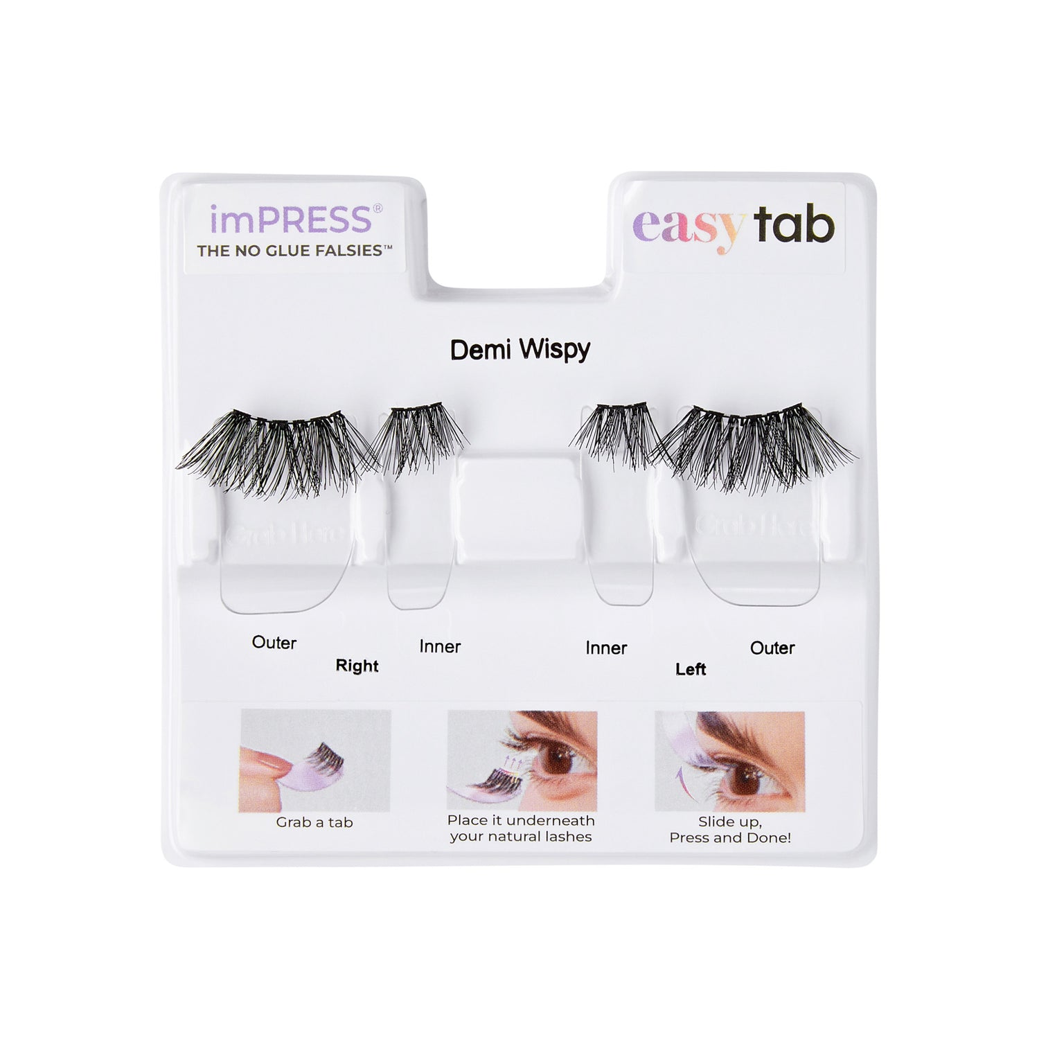 imPRESS Falsies easy tab Self Adhesive Eyelashes– Demi Wispy