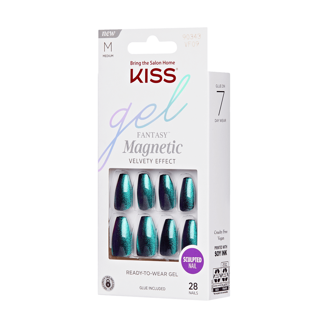 KISS Gel Fantasy Magnetic Press On Glue Nails  - Chameleon