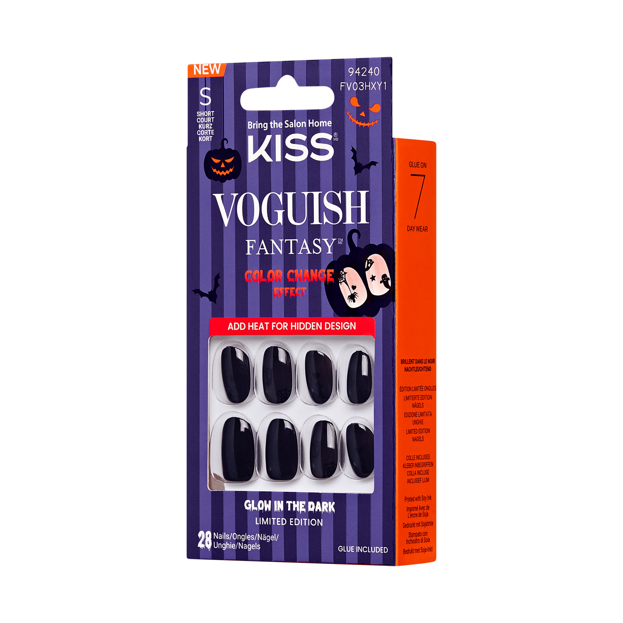 KISS Voguish Fantasy Glow-In-The-Dark Halloween Press On Glue Nails - Better