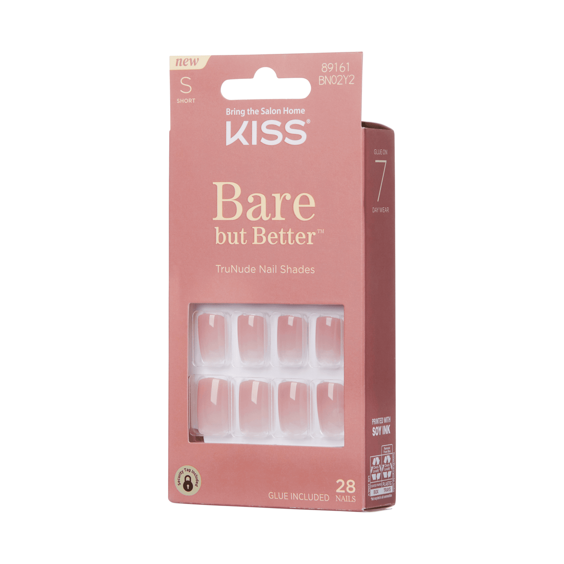 KISS Bare but Better Press On Glue Nails - Nude Beach