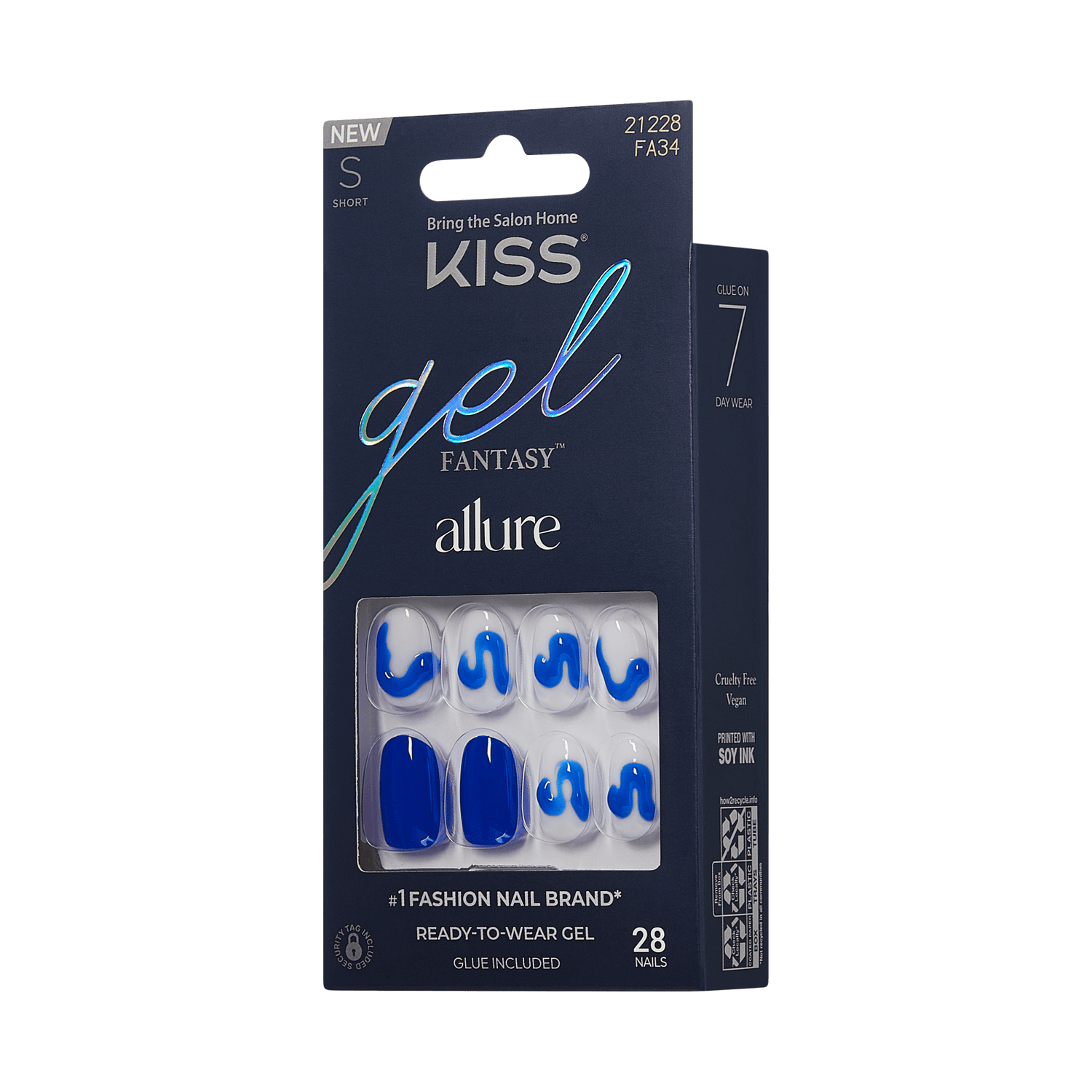 KISS Gel Fantasy Allure Press On Glue Nails - Sunday Breeze