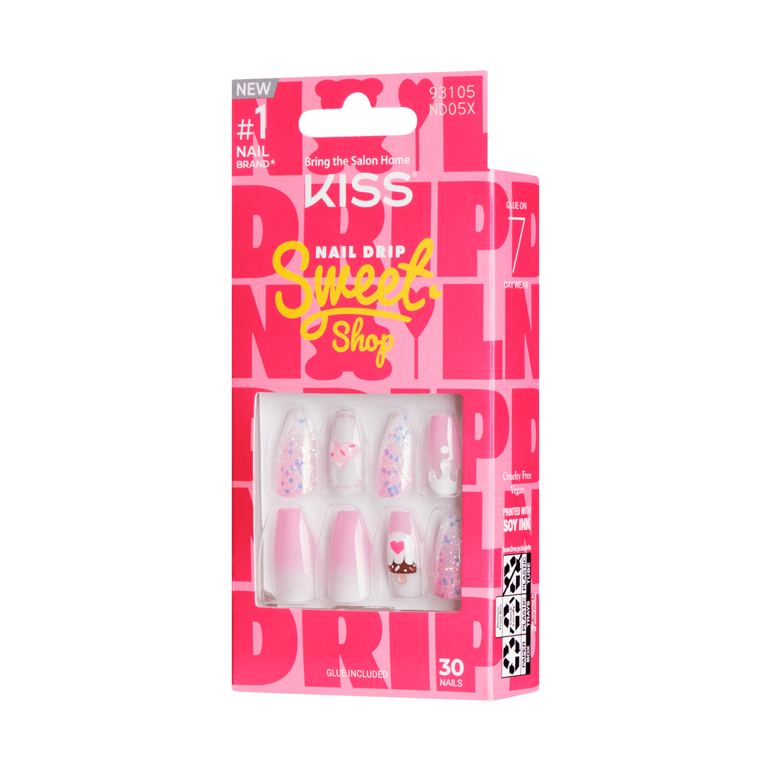 KISS Nail Drip ‘Sweet Shop’ Press On Glue Nails – Top Drip